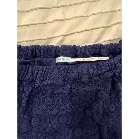 Kimchi Blue by Urban Outfitters Off Shoulder Navy Blue Blouse Women's Small Twee - Picture 4 of 11